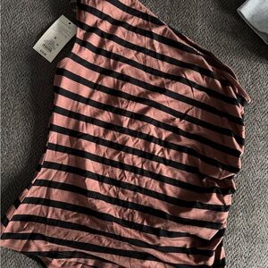 Striped One-Shoulder Top